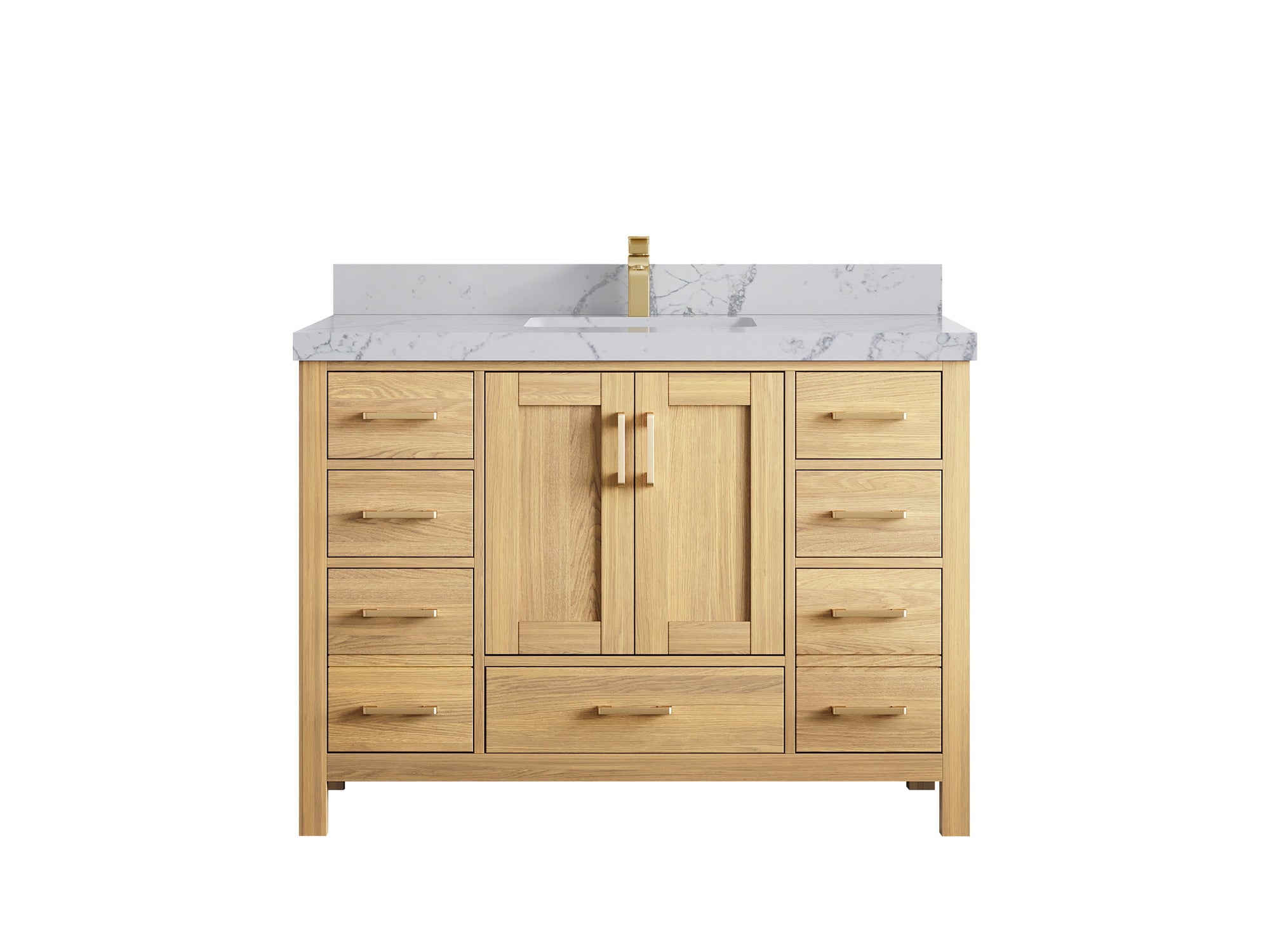 Malibu White Oak 48 in. W x 22 in. D Single Sink Bathroom Vanity - Willow Bath and Vanity