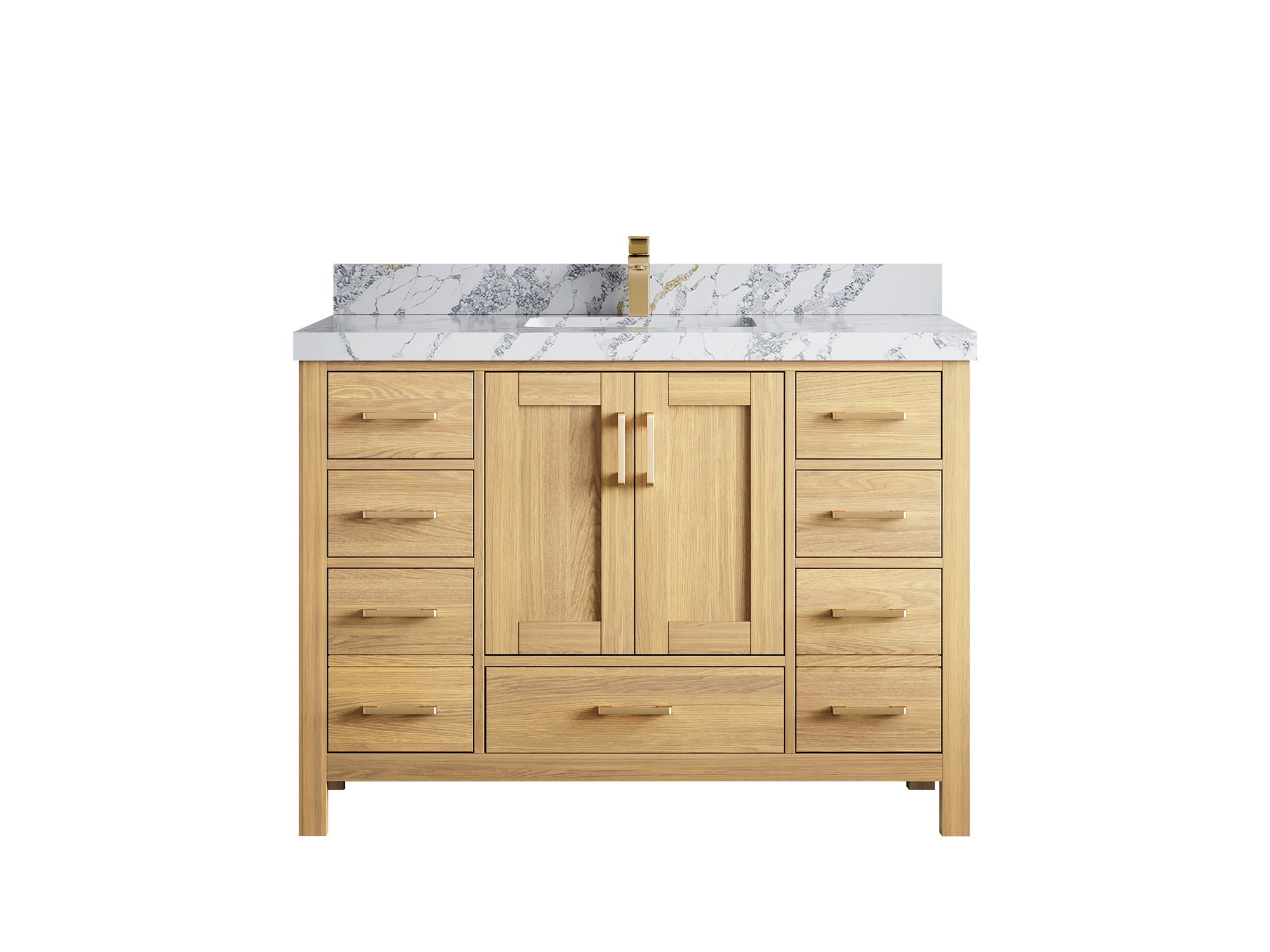 Malibu White Oak 48 in. W x 22 in. D Single Sink Bathroom Vanity - Willow Bath and Vanity