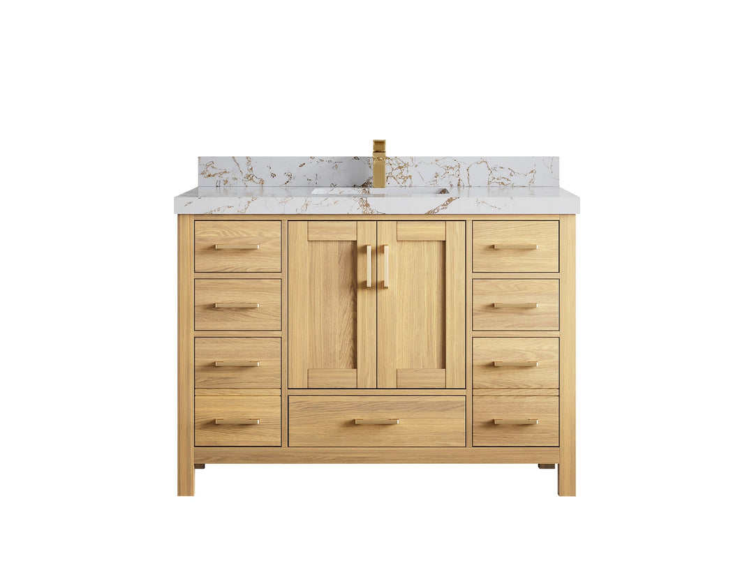 Malibu White Oak 48 in. W x 22 in. D Single Sink Bathroom Vanity - Willow Bath and Vanity