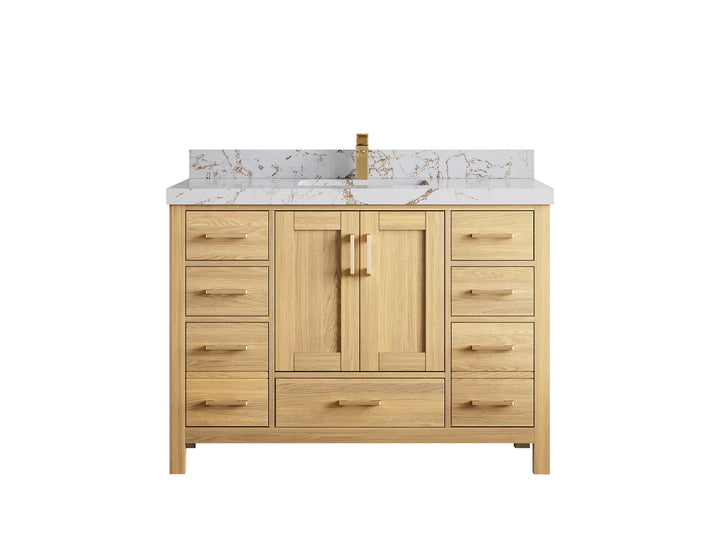 Malibu White Oak 48 in. W x 22 in. D Single Sink Bathroom Vanity - photo 40