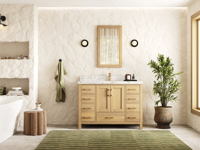 Malibu White Oak 48 in. W x 22 in. D Single Sink Bathroom Vanity - Willow Bath and Vanity
