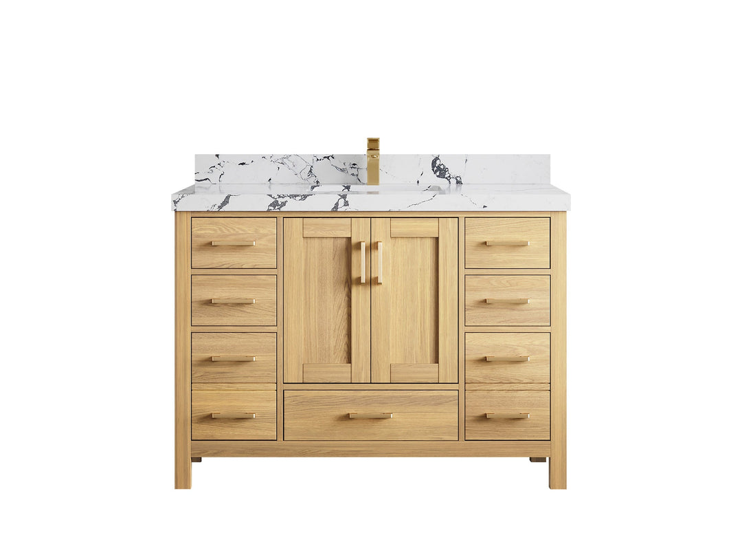 Malibu White Oak 48 in. W x 22 in. D Single Sink Bathroom Vanity - Willow Bath and Vanity