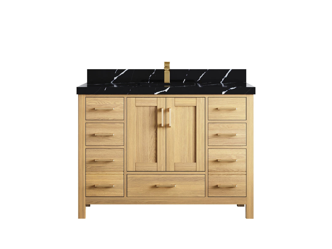 Malibu White Oak 48 in. W x 22 in. D Single Sink Bathroom Vanity - Willow Bath and Vanity