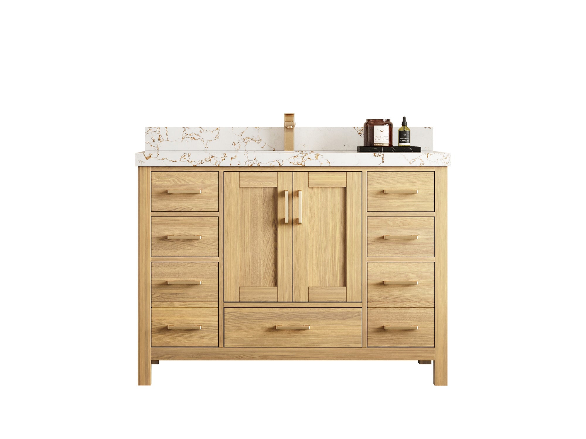 Malibu White Oak 48 in. W x 22 in. D Single Sink Bathroom Vanity - Willow Bath and Vanity