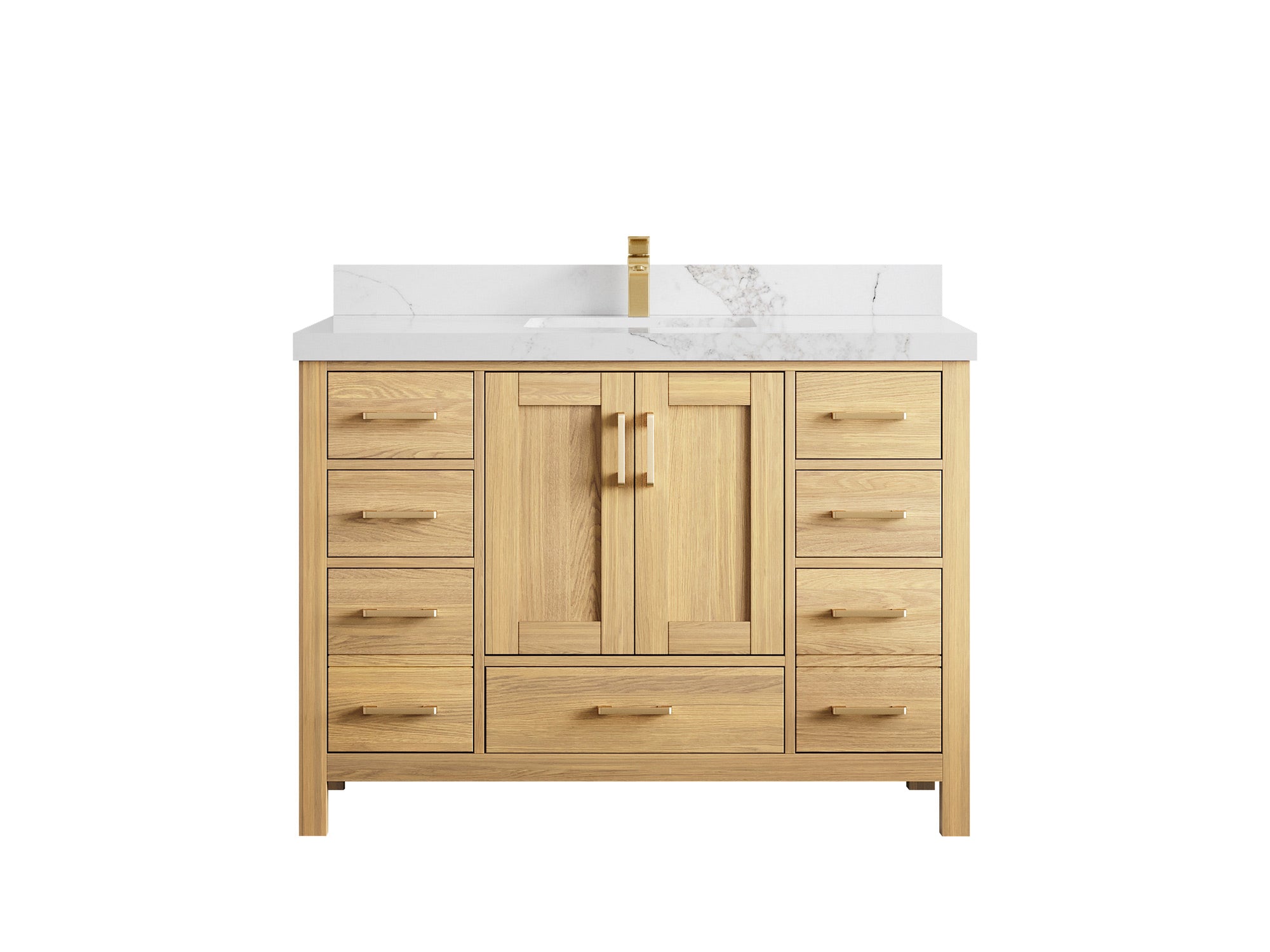 Malibu White Oak 48 in. W x 22 in. D Single Sink Bathroom Vanity - Willow Bath and Vanity