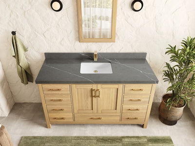 Malibu White Oak 60 in. W x 22 in. D Single Sink Bathroom Vanity - Willow Bath and Vanity