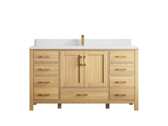 Malibu White Oak 60 in. W x 22 in. D Single Sink Bathroom Vanity - photo 34