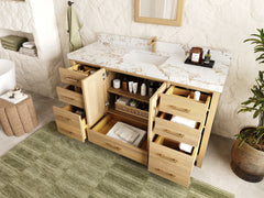 Malibu White Oak 60 in. W x 22 in. D Single Sink Bathroom Vanity - photo 3