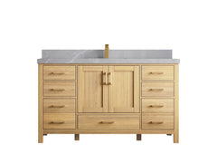 Malibu White Oak 60 in. W x 22 in. D Single Sink Bathroom Vanity - photo 38