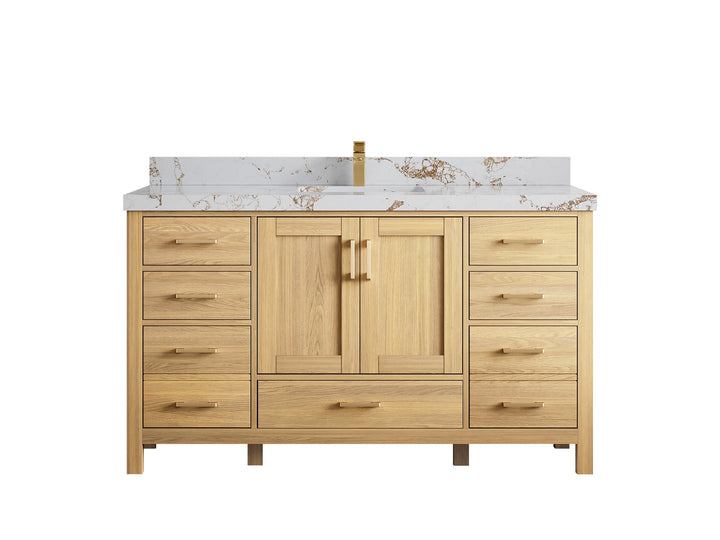 Malibu White Oak 60 in. W x 22 in. D Single Sink Bathroom Vanity - photo 44