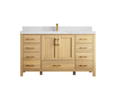 Malibu White Oak 60 in. W x 22 in. D Single Sink Bathroom Vanity - photo 24