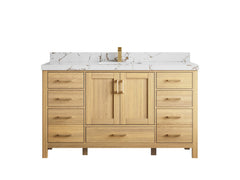 Malibu White Oak 60 in. W x 22 in. D Single Sink Bathroom Vanity - photo 42