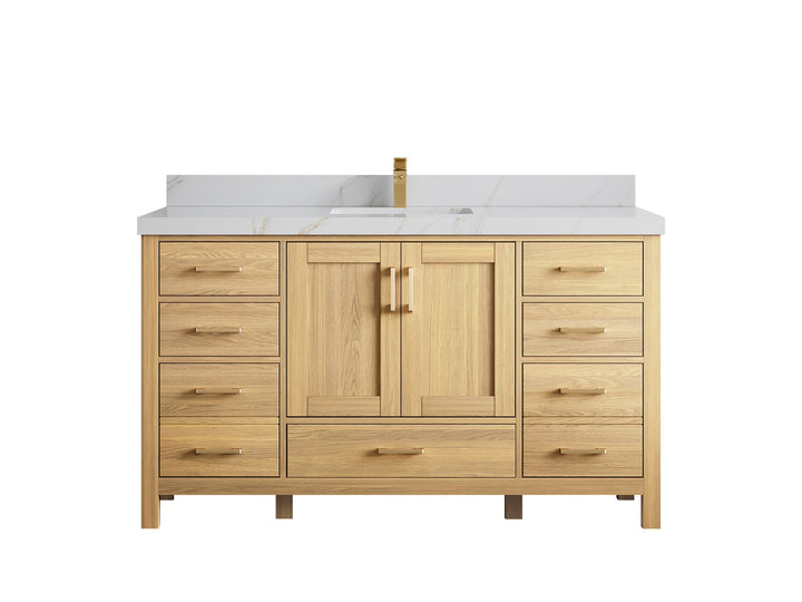 Malibu White Oak 60 in. W x 22 in. D Single Sink Bathroom Vanity - photo 28