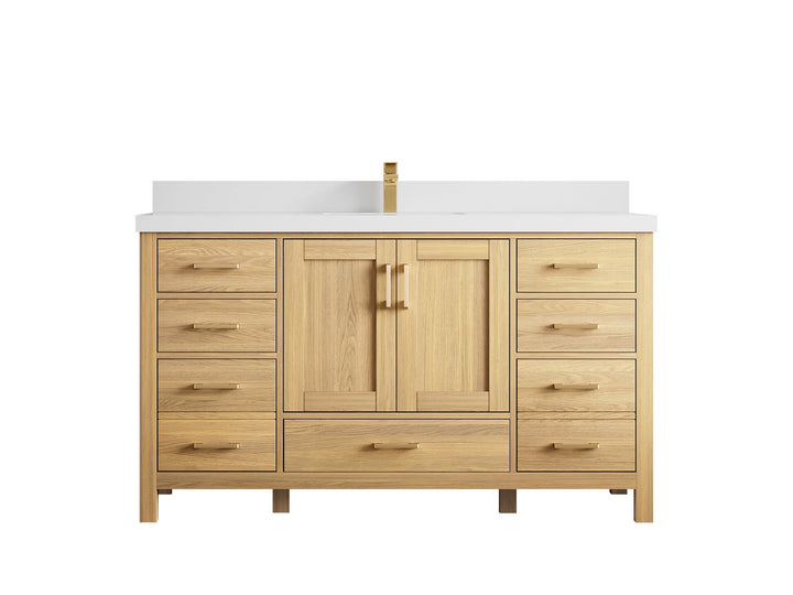 Malibu White Oak 60 in. W x 22 in. D Single Sink Bathroom Vanity - photo 50