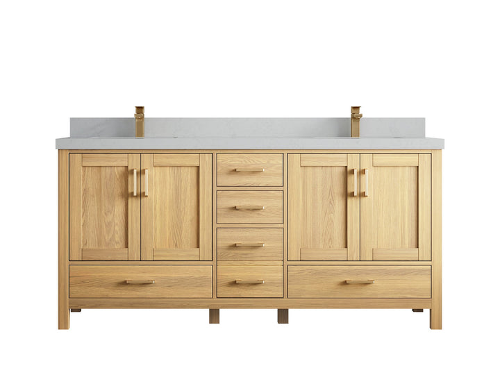 Malibu White Oak 72 in. W x 22 in. D Double Sink Bathroom Vanity - photo 50