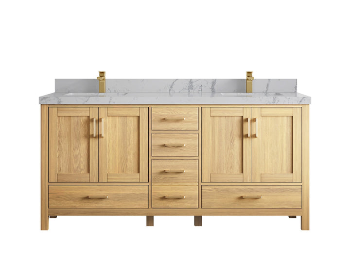 Malibu White Oak 72 in. W x 22 in. D Double Sink Bathroom Vanity - photo 46