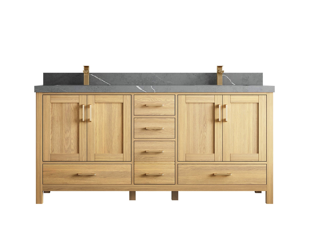 Malibu White Oak 72 in. W x 22 in. D Double Sink Bathroom Vanity - Willow Bath and Vanity