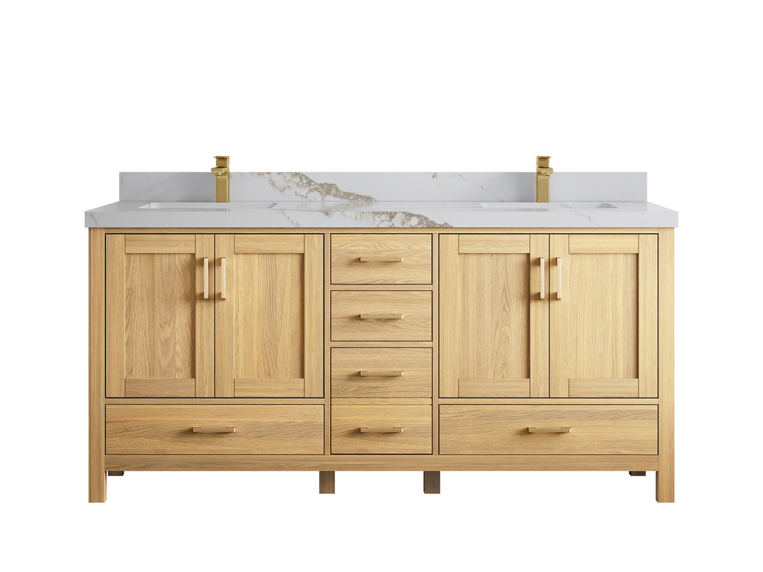 Malibu White Oak 72 in. W x 22 in. D Double Sink Bathroom Vanity - Willow Bath and Vanity