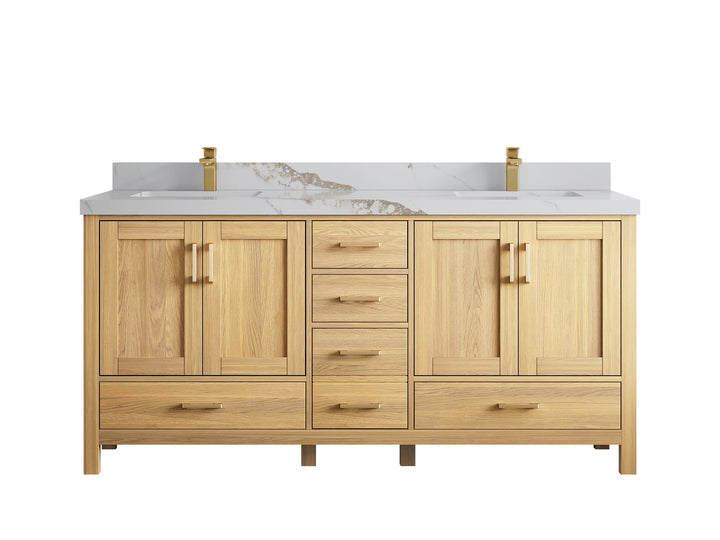Malibu White Oak 72 in. W x 22 in. D Double Sink Bathroom Vanity - photo 18