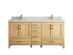 Malibu White Oak 72 in. W x 22 in. D Double Sink Bathroom Vanity - photo 26