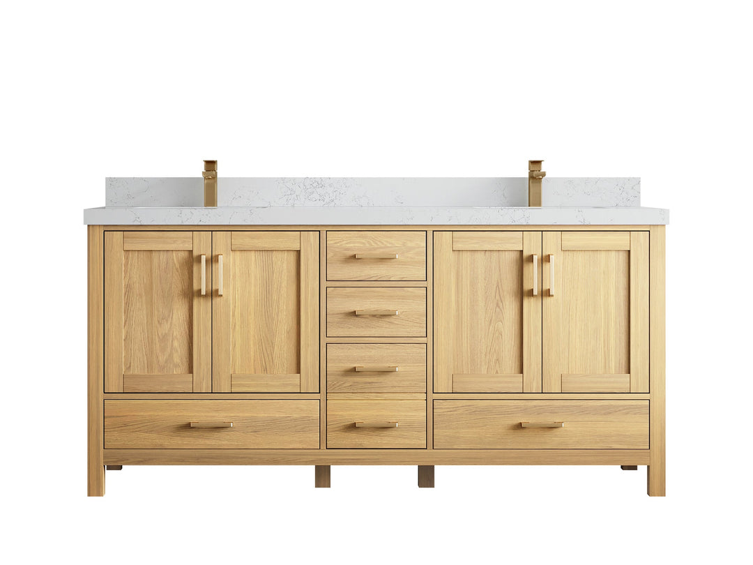 Malibu White Oak 72 in. W x 22 in. D Double Sink Bathroom Vanity - Willow Bath and Vanity