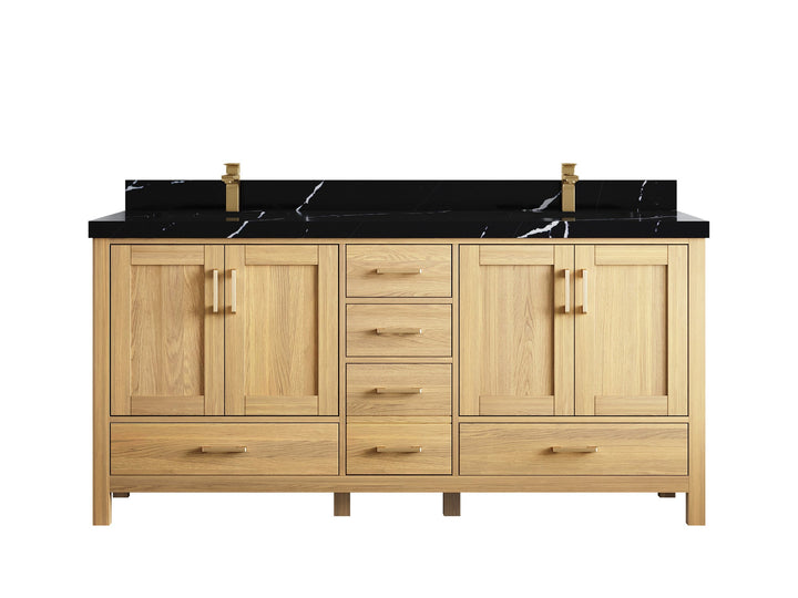 Malibu White Oak 72 in. W x 22 in. D Double Sink Bathroom Vanity - photo 16