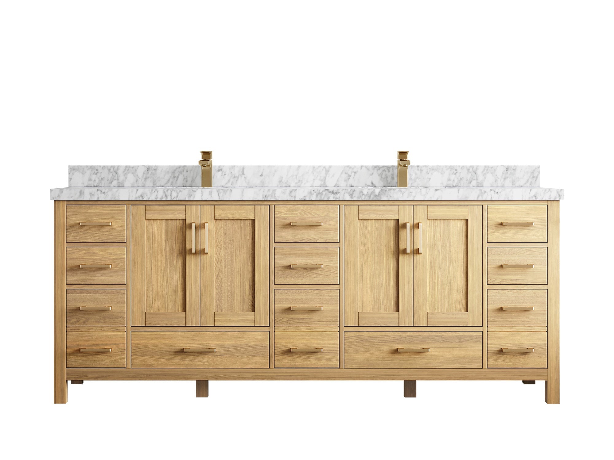 Malibu White Oak 84 in. W x 22 in. D Double Sink Bathroom Vanity - Willow Bath and Vanity