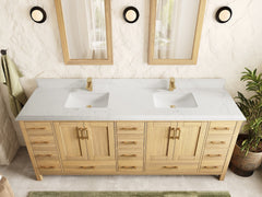 Malibu White Oak 84 in. W x 22 in. D Double Sink Bathroom Vanity - photo 31