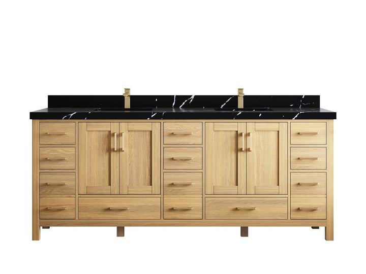 Malibu White Oak 84 in. W x 22 in. D Double Sink Bathroom Vanity - photo 18