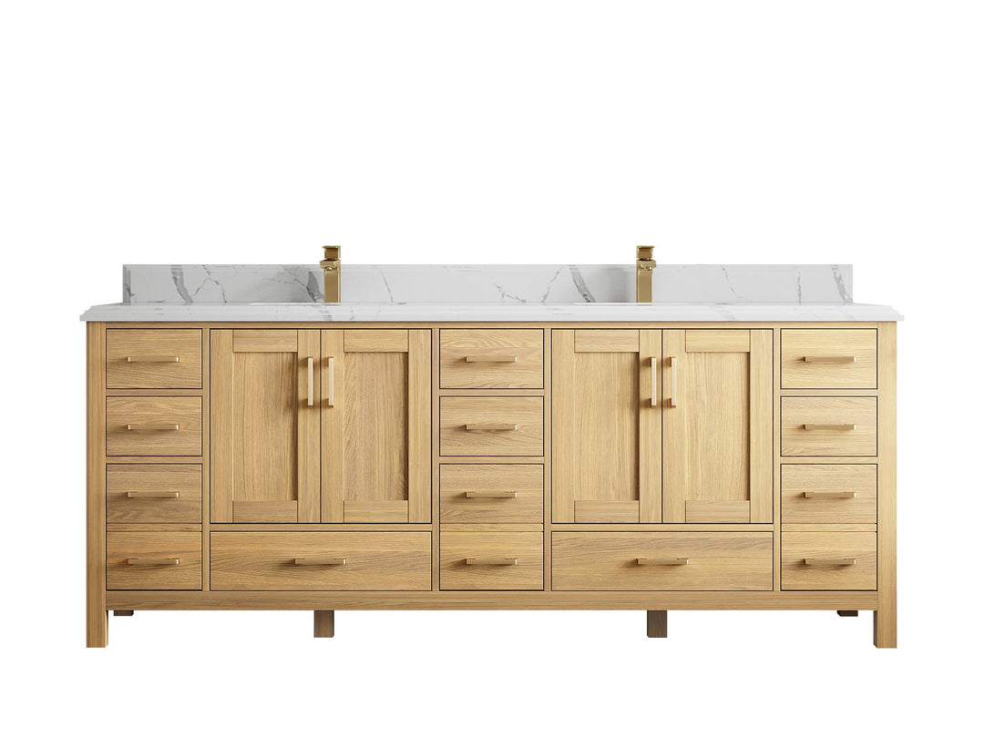 Malibu White Oak 84 in. W x 22 in. D Double Sink Bathroom Vanity - Willow Bath and Vanity
