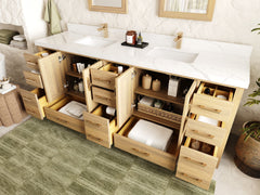 Malibu White Oak 84 in. W x 22 in. D Double Sink Bathroom Vanity - photo 3
