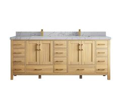 Malibu White Oak 84 in. W x 22 in. D Double Sink Bathroom Vanity - photo 48