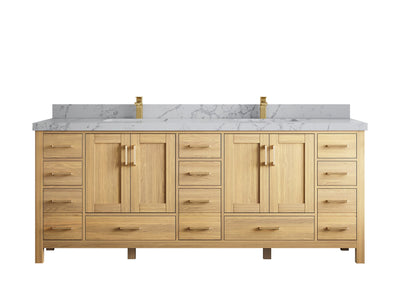 Malibu White Oak 84 in. W x 22 in. D Double Sink Bathroom Vanity - Willow Bath and Vanity