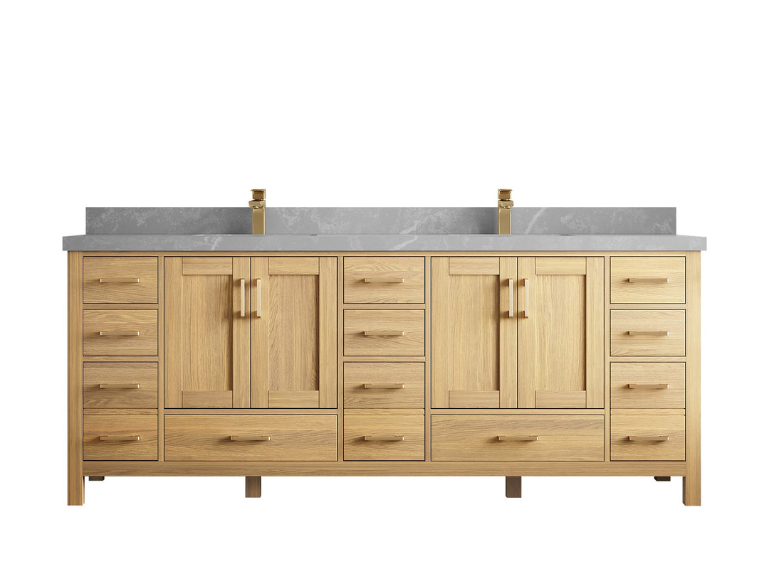 Malibu White Oak 84 in. W x 22 in. D Double Sink Bathroom Vanity - Willow Bath and Vanity