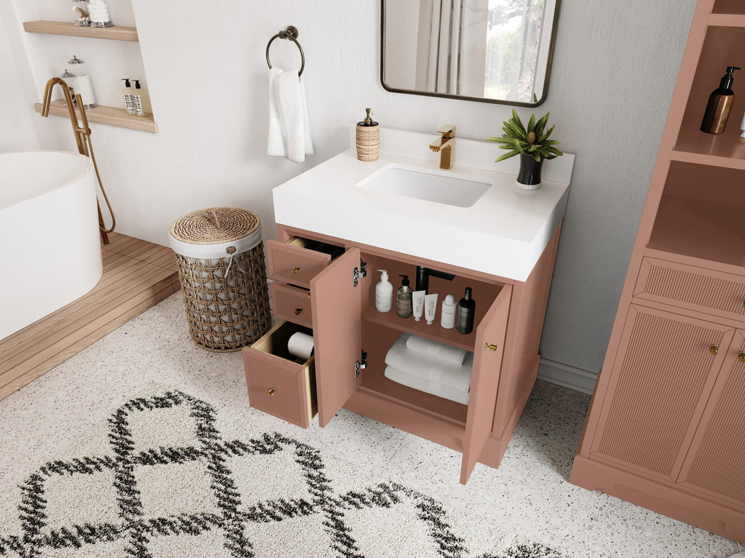 Manhattan 36 in. W x 22 in. D Center Sink Bathroom Vanity - Willow Bath and Vanity