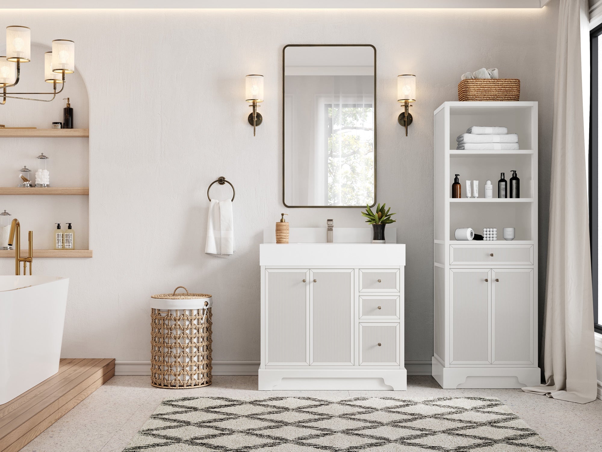 Manhattan 36 in. W x 22 in. D Center Sink Bathroom Vanity - Willow Bath and Vanity