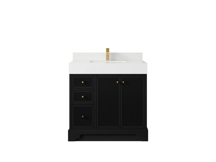 Manhattan 36 in. W x 22 in. D Center Sink Bathroom Vanity - photo 12