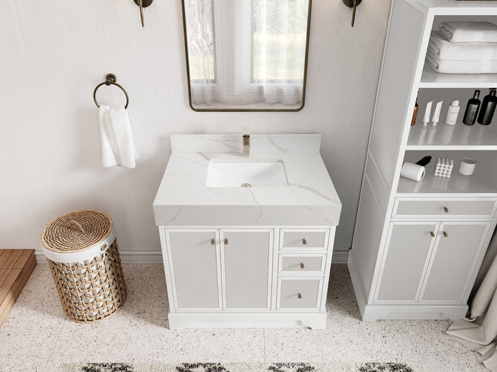Manhattan 36 in. W x 22 in. D Center Sink Bathroom Vanity - photo 7