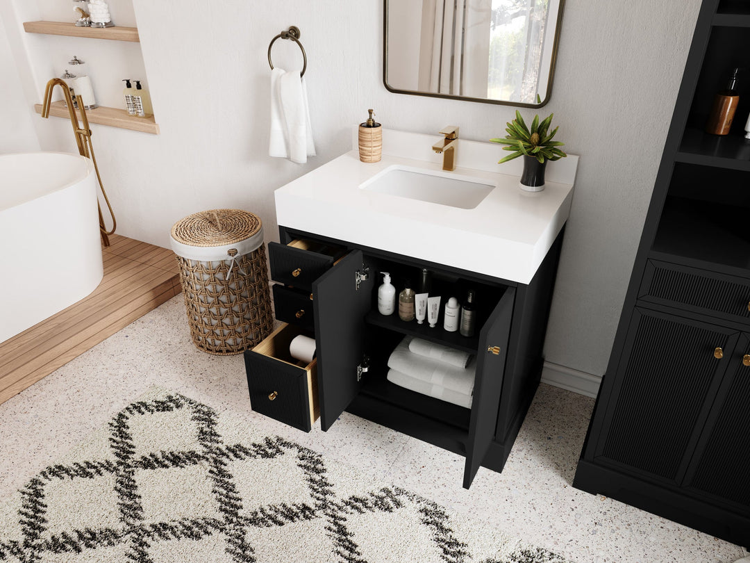 Manhattan 36 in. W x 22 in. D Center Sink Bathroom Vanity - Willow Bath and Vanity