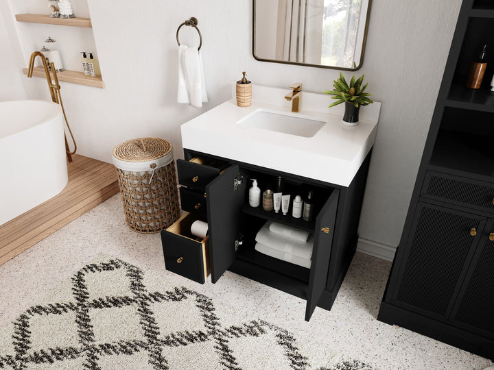 Manhattan 36 in. W x 22 in. D Center Sink Bathroom Vanity - photo 3