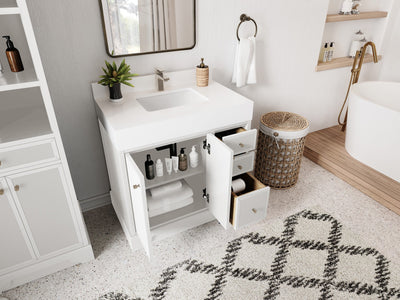 Manhattan 36 in. W x 22 in. D Center Sink Bathroom Vanity - Willow Bath and Vanity