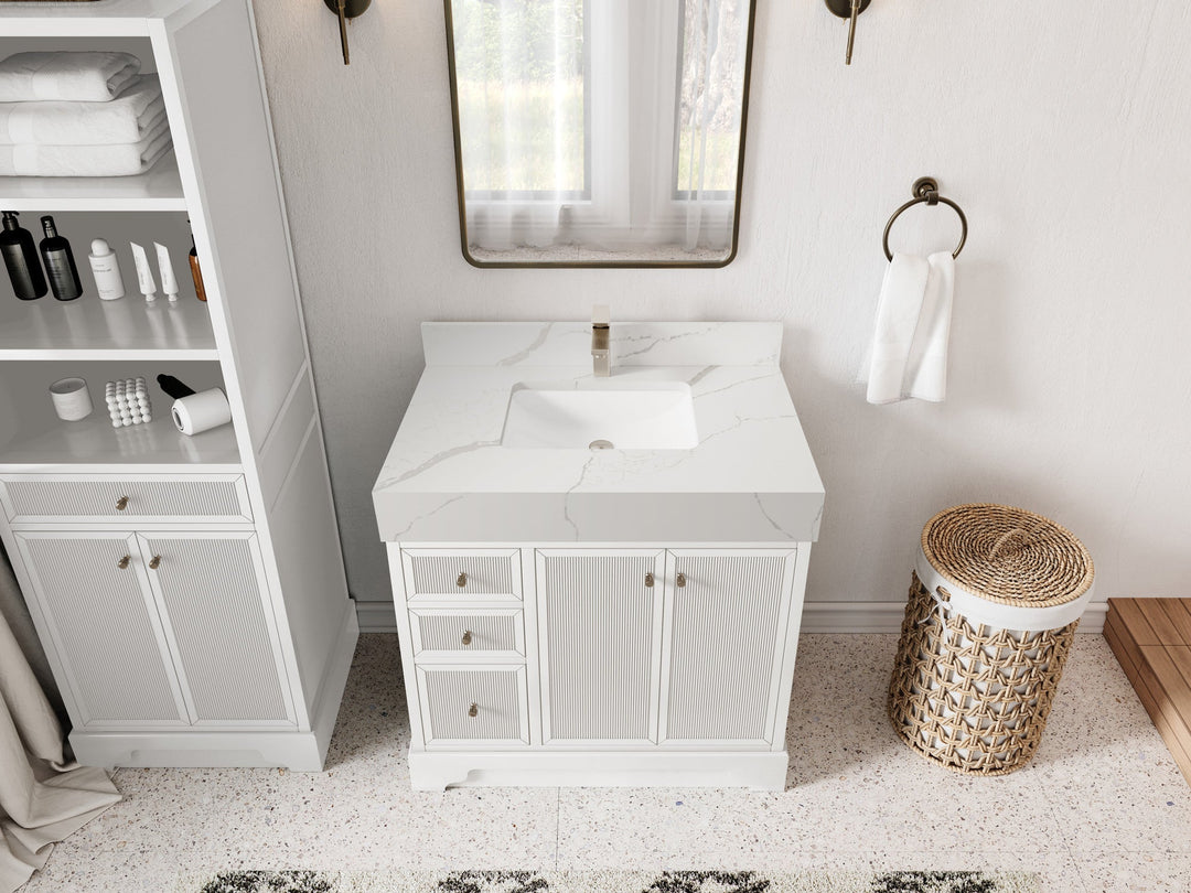 Manhattan 36 in. W x 22 in. D Center Sink Bathroom Vanity - Willow Bath and Vanity