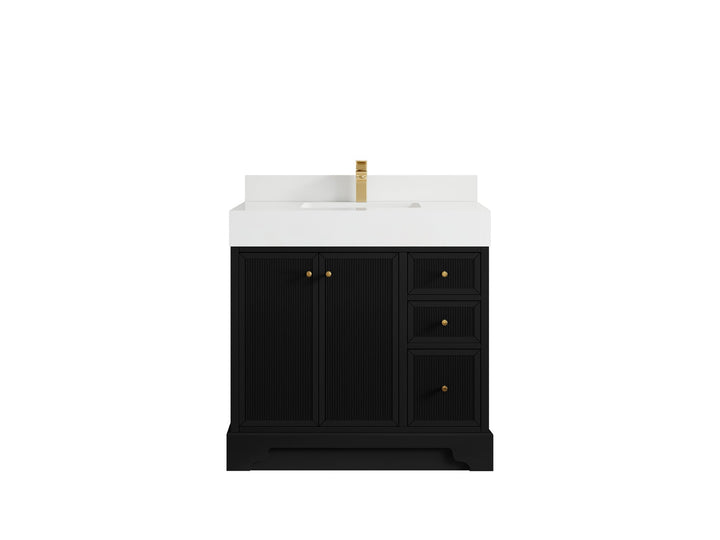 Manhattan 36 in. W x 22 in. D Center Sink Bathroom Vanity - photo 12