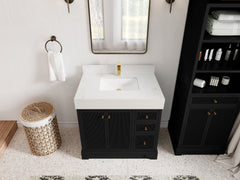 Manhattan 36 in. W x 22 in. D Center Sink Bathroom Vanity - photo 8