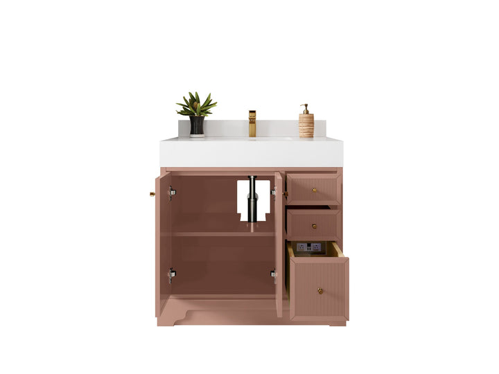 Manhattan 36 in. W x 22 in. D Center Sink Bathroom Vanity - photo 2