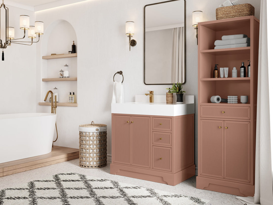 Manhattan 36 in. W x 22 in. D Left Offset Sink Bathroom Vanity - Willow Bath and Vanity