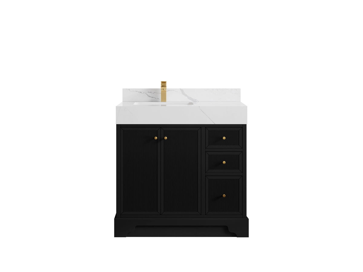 Manhattan 36 in. W x 22 in. D Left Offset Sink Bathroom Vanity - Willow Bath and Vanity