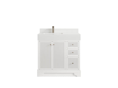 Manhattan 36 in. W x 22 in. D Left Offset Sink Bathroom Vanity - Willow Bath and Vanity