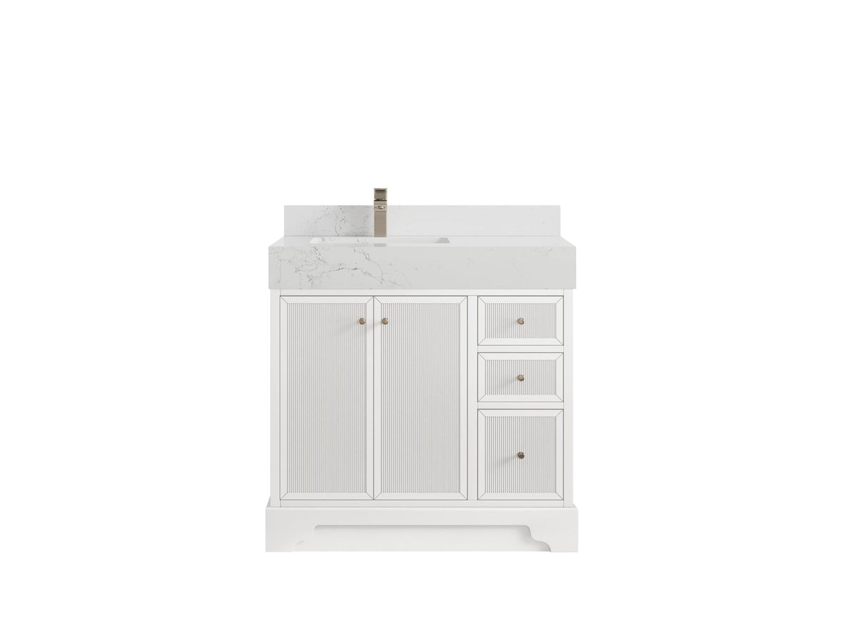 Manhattan 36 in. W x 22 in. D Left Offset Sink Bathroom Vanity - Willow Bath and Vanity