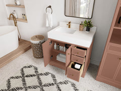 Manhattan 36 in. W x 22 in. D Left Offset Sink Bathroom Vanity - photo 3